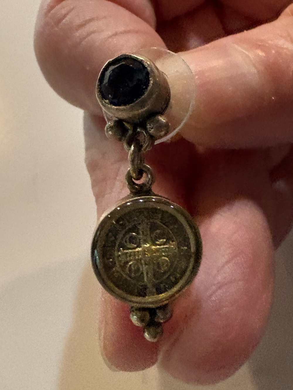 VSA Designs Allegria San Benito Medallion Dangling Post Earrings